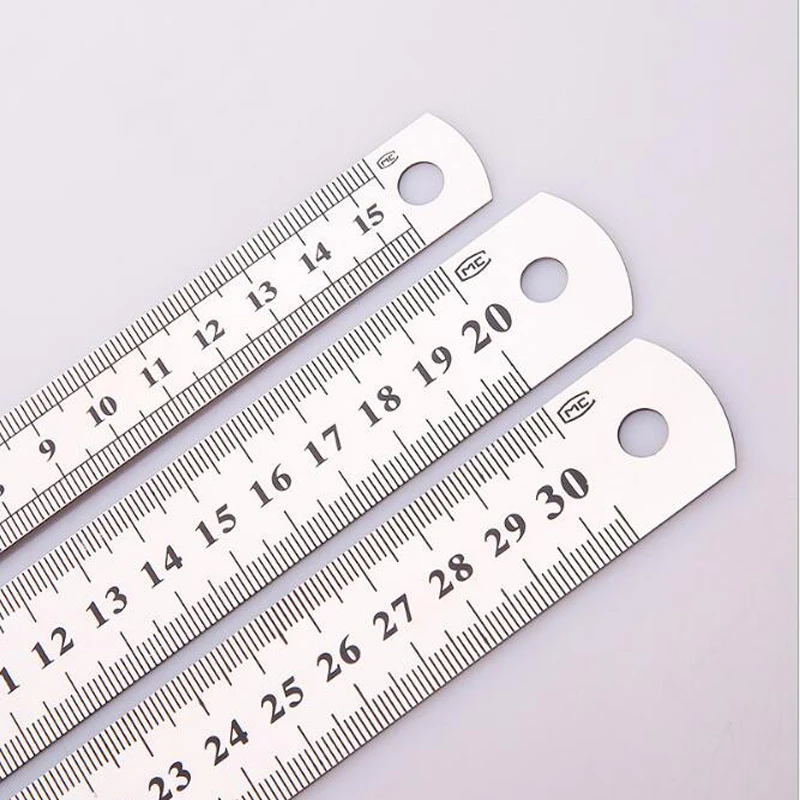 Righello in acciaio inossidabile di alta qualità da 1 pezzo righello Standard in scala a doppia faccia per l'apprendimento delle forniture per ufficio