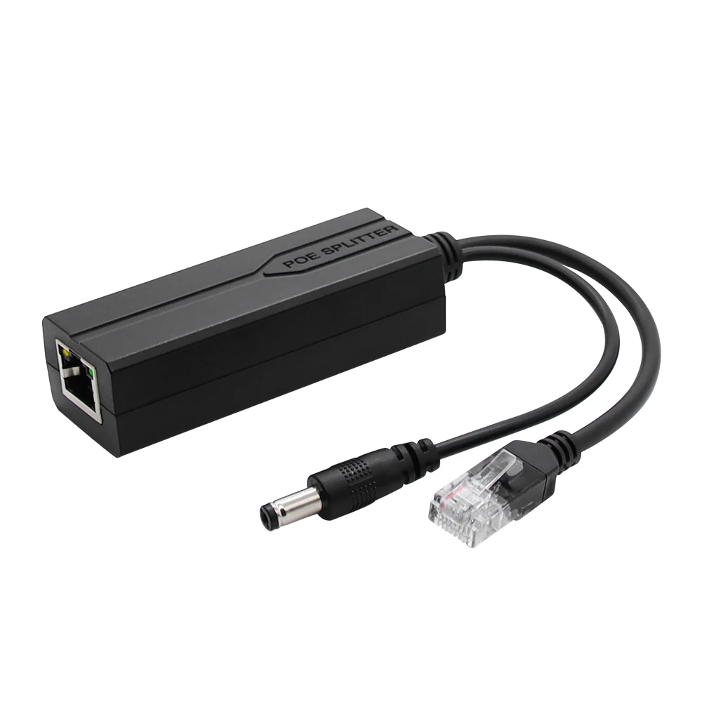 Разветвитель POE от 24 В/48 В до 12 В/5 В IEEE 802.3af Выходная мощность через Ethernet-сплиттер Адаптер Система безопасности (Plug and Play)