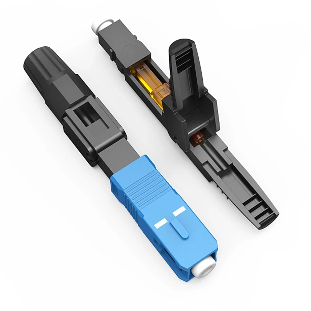 AMPCOM SC UPC/APC Glasfaser-Schnellverbinder, FTTH Single Mode Fast Field Assembly Wiederverwendbarer optischer Kaltverbindungsadapter