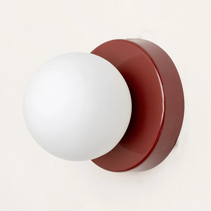 Lámpara de pared de cristal LED nórdica, candelabro Orb minimalista con Base G9 para dormitorio, estudio, pasillo, escalera, entrada, accesorios de iluminación
