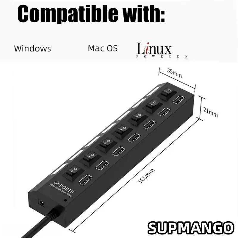 USB 허브 USB 어댑터 멀티 포트 사용 전원 어댑터 Extensor USB 2.0 PC 컴퓨터 액세서리 스위치 USB 노트북