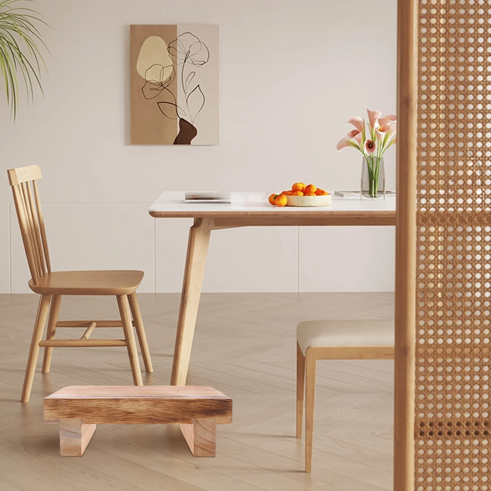 Kleiner Holz-Fußhocker, Tritthocker für ältere Menschen, Zuhause, Büro, Badezimmer, Fußstütze, Beinkomfort, lindert Müdigkeit, Fußstütze