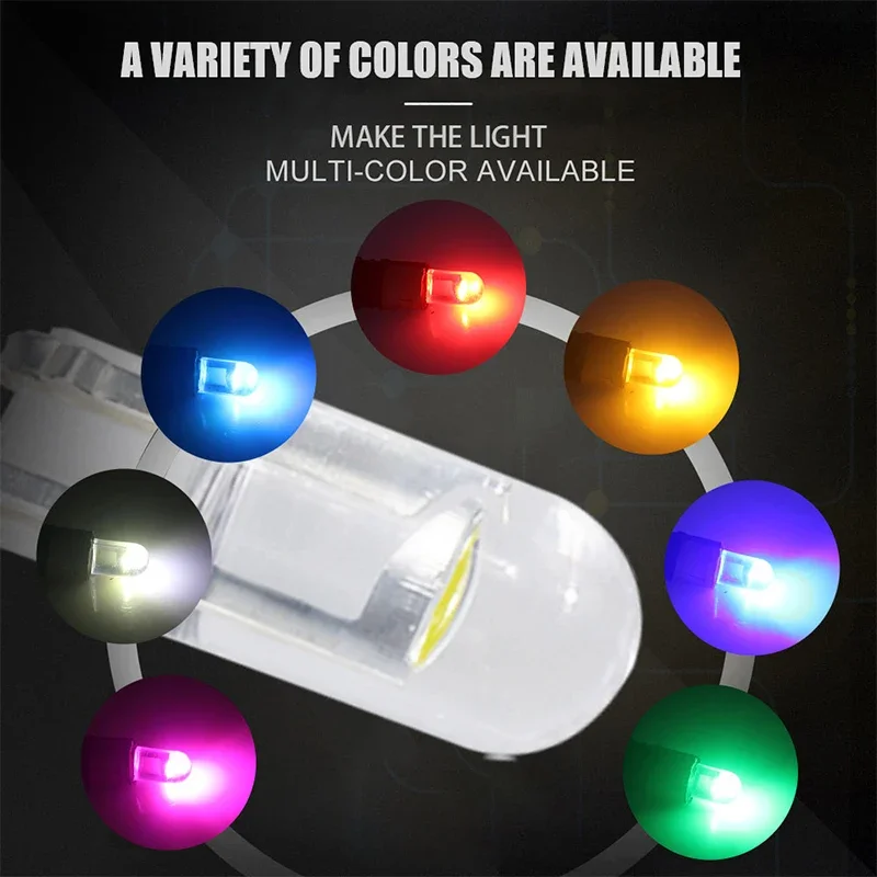 10PCS T10 W5W COB หลอดไฟ LED รถ WEDGE ที่จอดรถ Auto ป้ายทะเบียนโคมไฟโดมอ่านไฟ 12V Universal