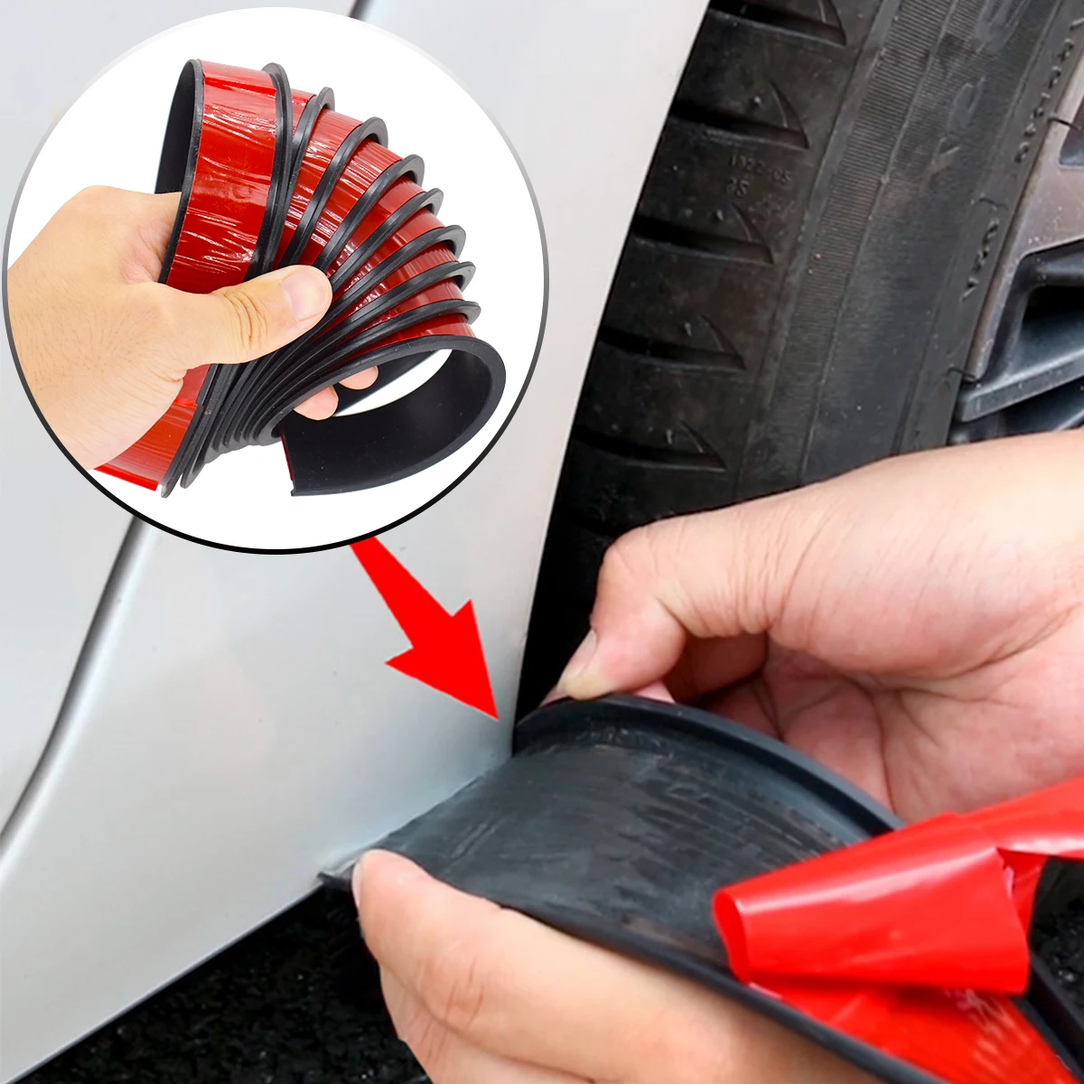 Car Fender Flares Wheel Arch Guard Trim Moulding Strip Eyebrow Lip Anti Scratch Mudflaps Universal Rubber Seal Protector Styling