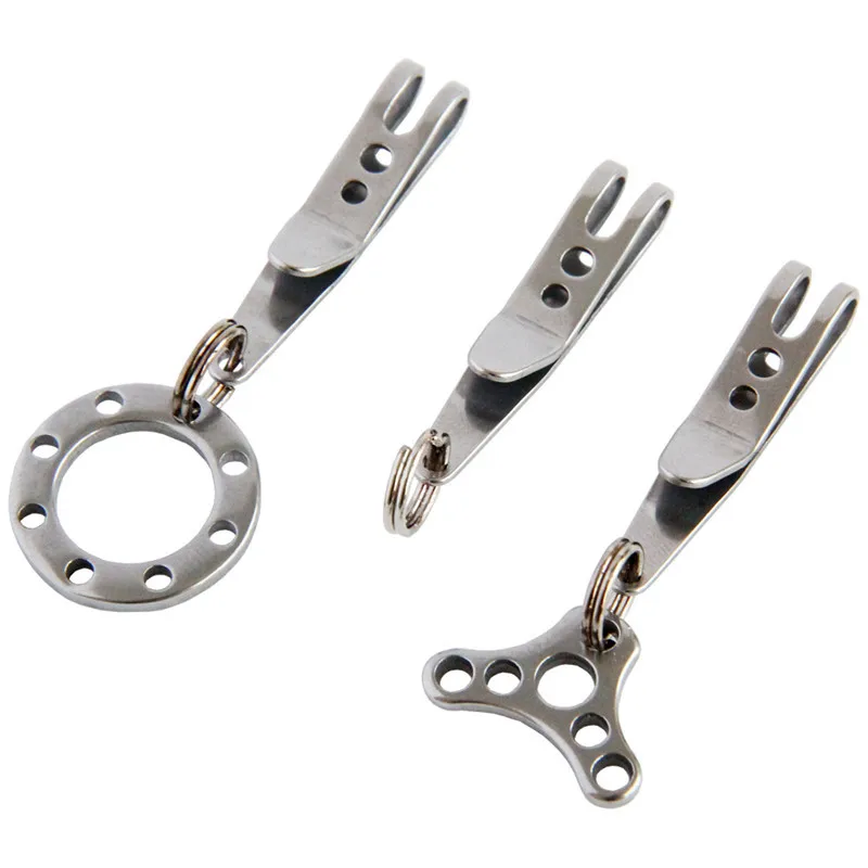 Bolsa de bolsillo de acero inoxidable, multiherramientas, cinturón, Clip colgante, Mini hebillas de llave de Metal, Clips de bolsillo, mosquetón, dispositivo para exteriores, 1 ud.