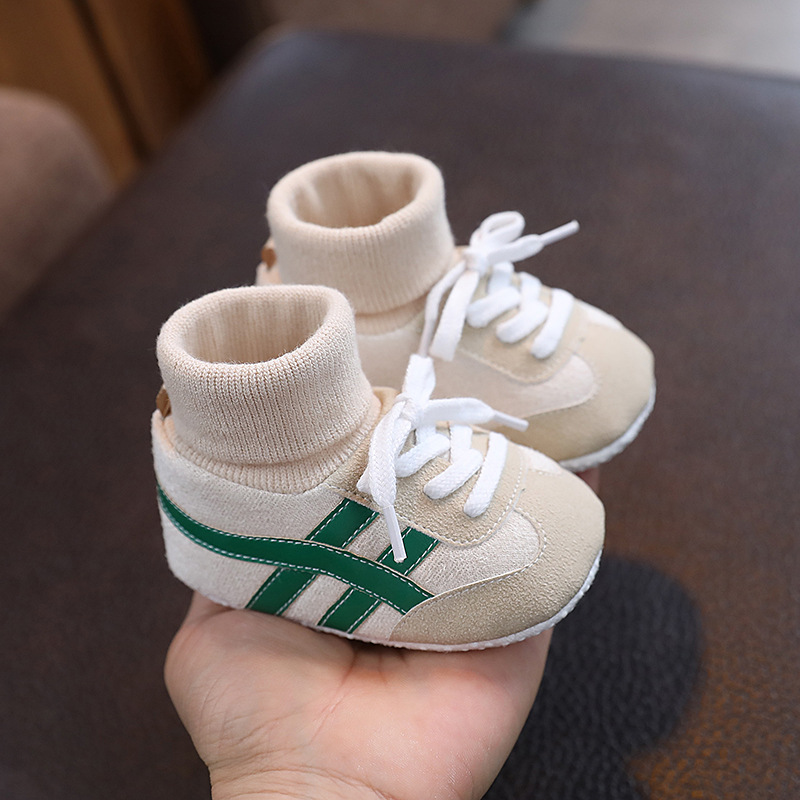 Spring and Autumn Baby Shoes for Boys and Girls 0-1 Years Old Shoes and Socks Do Not Drop Soft Bottom Anti Slip Sneakers 6-12M