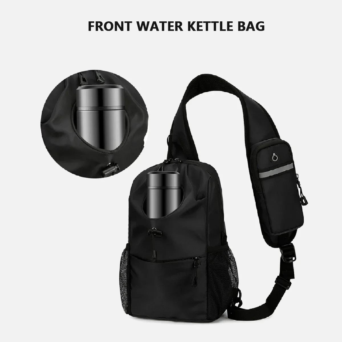 Modische Sport- und Freizeit-Brusttasche, wasserdichtes Nylonmaterial, Aufbewahrungstasche für Handys, multifunktional und mehrschichtig