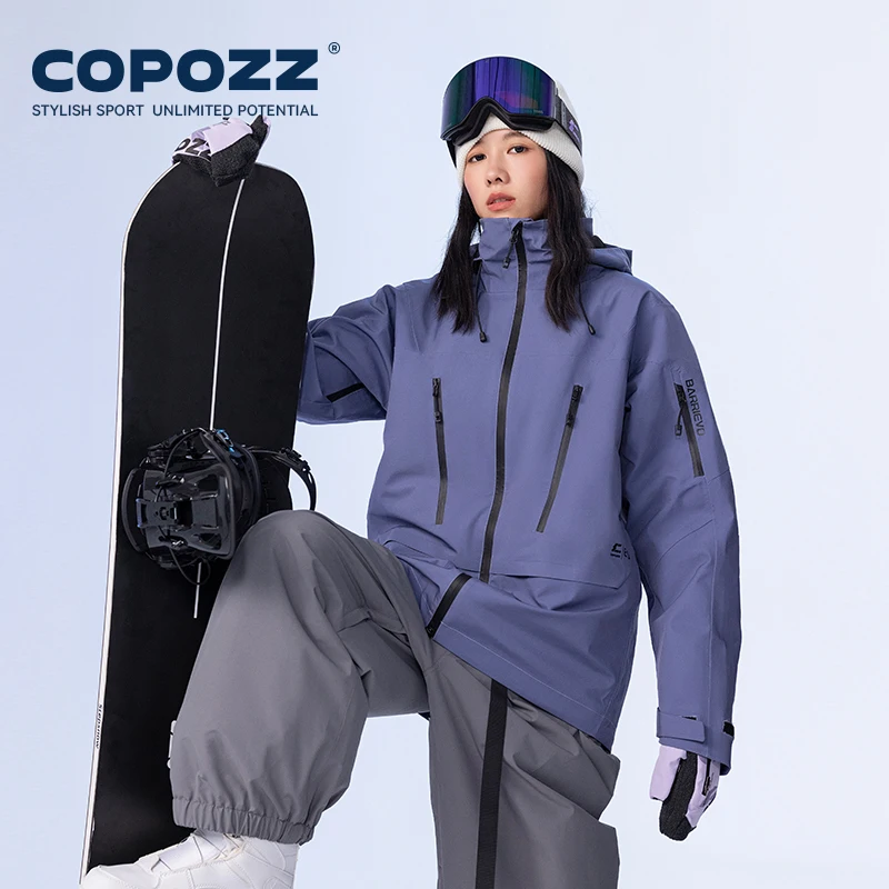 COPOZZ płaszcze narciarskie zimowe ciepłe damskie męskie dresy z kapturem sportowa kurtka snowboardowa górska odzież wierzchnia damska wiatroszczelna odzież narciarska