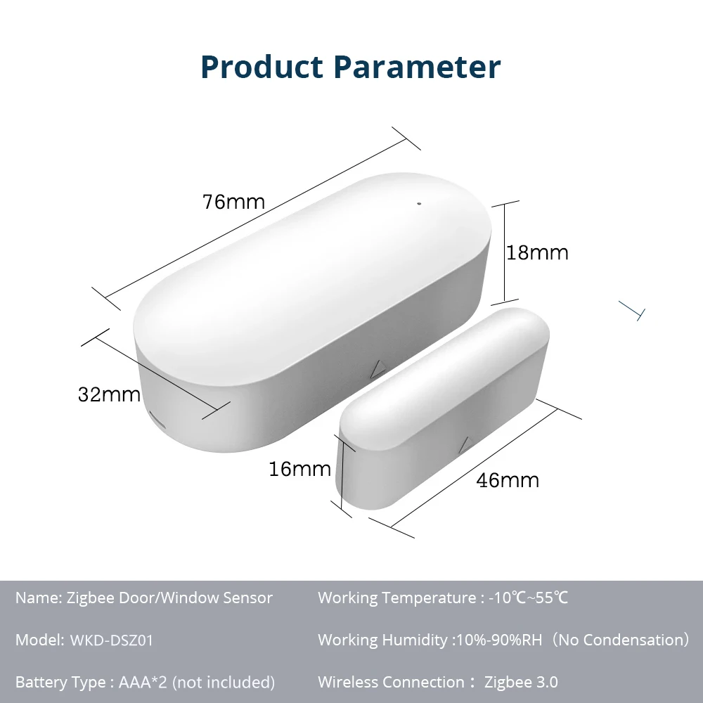 Tuya WiFi/Zigbee Cửa Cảm Biến Cửa Sổ Nhà Để Xe Cảm Biến Tách Cửa Tương Thích Với Alexa Google Nhà Smar TLife Ứng Dụng Miễn Phí Customised LOGO