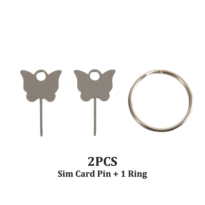 Stainless Steel Sim Card Tray Extended Universal Rabbit Butterfly Thimble For iPhone 12 13 For Huawei Mobile Phones Accessories