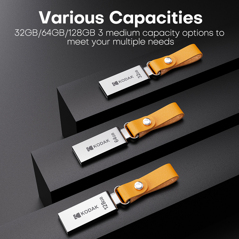 KODAK K122 Metalen USB2.0 Flash Drive Pendrive 32GB 64GB Hoge Snelheid Memory Stick U Disk 128GB metalen Pen Drive