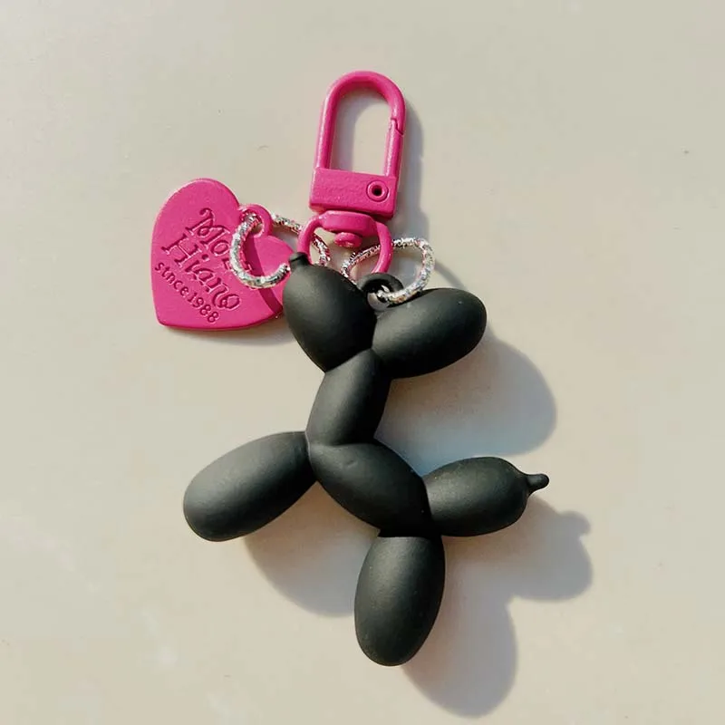 Portachiavi con ciondolo a forma di cane con palloncino in gelatina, portachiavi con catena per cani in cartone animato, regalo di gioielli accessori adorabili per chiavi unisex
