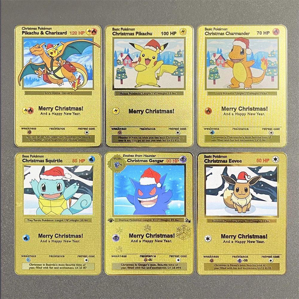 Pokemon การ์ดโลหะ 10000 คะแนน Pikachu Charizard Arceus การ์ด Golden ภาษาอังกฤษ Mewtwo Vmax GX อะนิเมะคอลเลกชัน Battle การ์ดของขวัญ