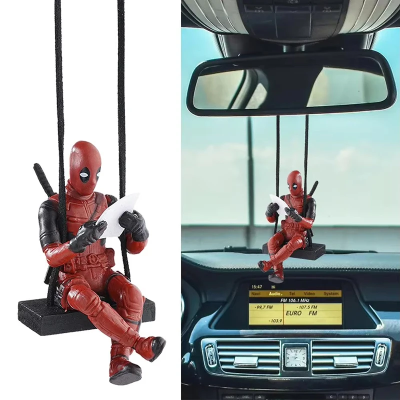 Ornamen Gantung Mobil Boneka Aksi Kreatif Deadpool Dekorasi Interior Gantungan Dalam Ruangan yang Indah Hadiah Festival Hadiah Natal