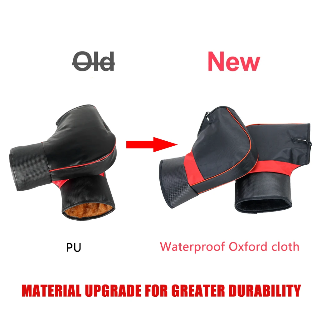 1 par de muffs para guidão de motocicleta, proteção para scooter, grosso e quente, à prova de chuva, luvas aquecedoras de inverno