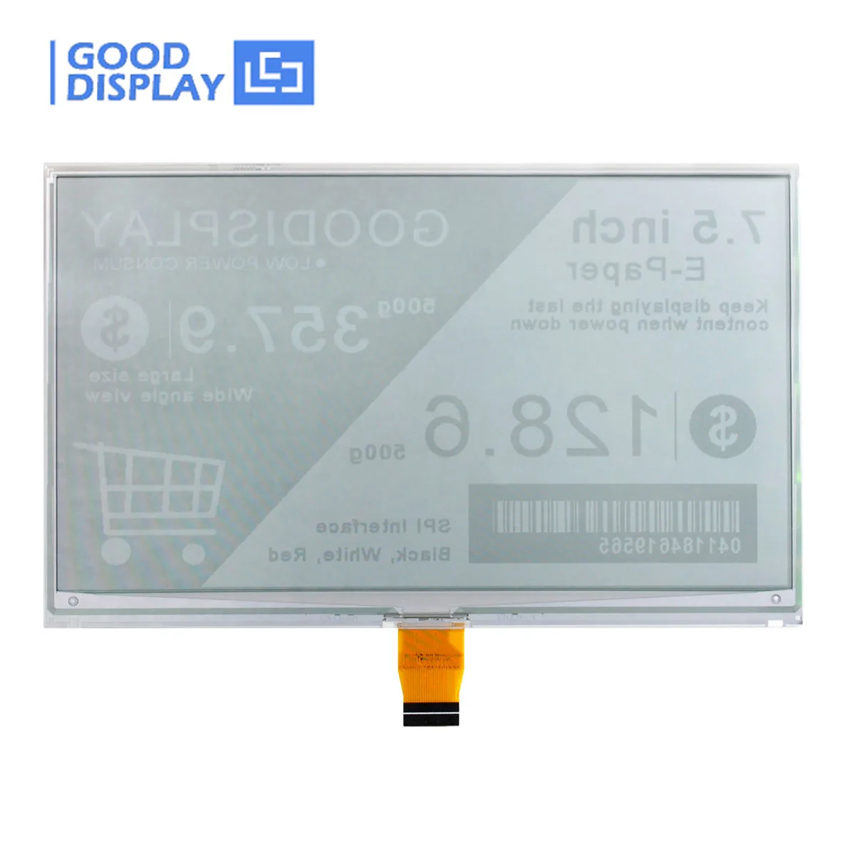 GooDisplay 7.5inch E Paper Screen Module 4-Grayscale E-Ink Display HAT 0.34s Refresh SPI Interface, GDEY075T7