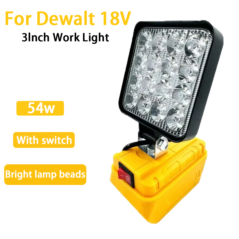 3lnch светодиодный светильник, портативные прожекторы для Dewalt, беспроводной уличный рабочий ручной аварийный светильник для батареи Dewalt 18 В