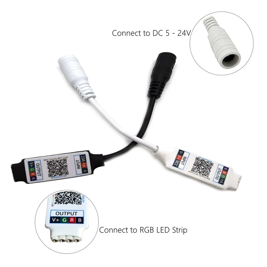 DC 5V 12V 24V Mini RGB Bluetooth Dimmer LED Controller Music Bluetooth Smart APP Controller Control For RGB LED Strip Light