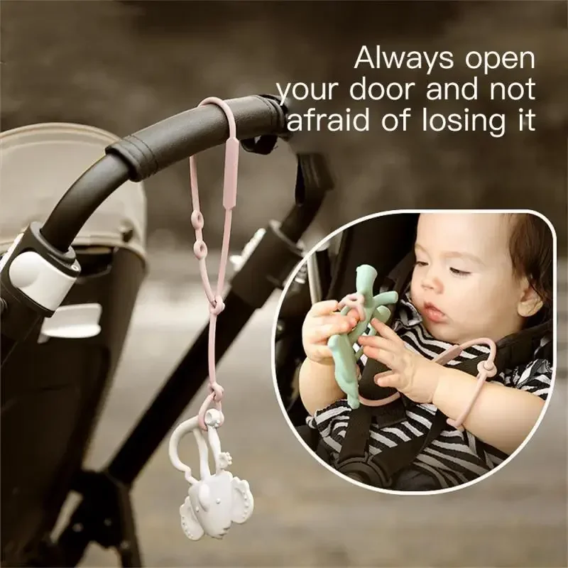 1 ~ 2PCS ใหม่ซิลิโคนของเล่นความปลอดภัยสายรัดทารกแรกเกิด Teething Soother Chew Dummy โซ่ปรับเด็ก Pacifier คลิป Teether สายรัด