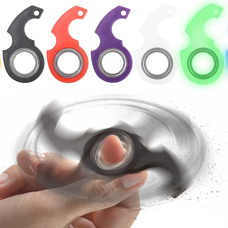 Spinner Stress Speelgoed Metalen Fidget Speelgoed Kinderen Vingertop Draaiende Sleutelhanger Vinger Fidget Ring Verlichten Verveling Party Geschenken Sleutelhanger
