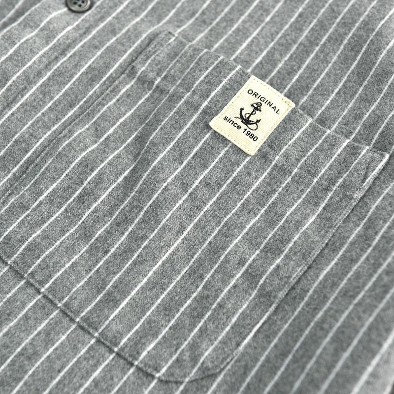 Camisa informal de rayas verticales para hombre, abrigo de algodón de manga larga, camisas con botones, Tops diarios cómodos, más terciopelo, Otoño e Invierno