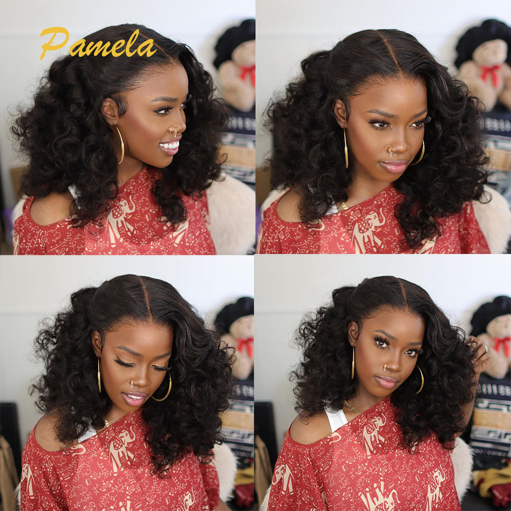 スーパーダブル描画グルーレスウィッグ 100% 人毛すぐに使用可能 30 インチルーズディープ 250% 高密度 13 × 4 透明レースフロントウィッグ