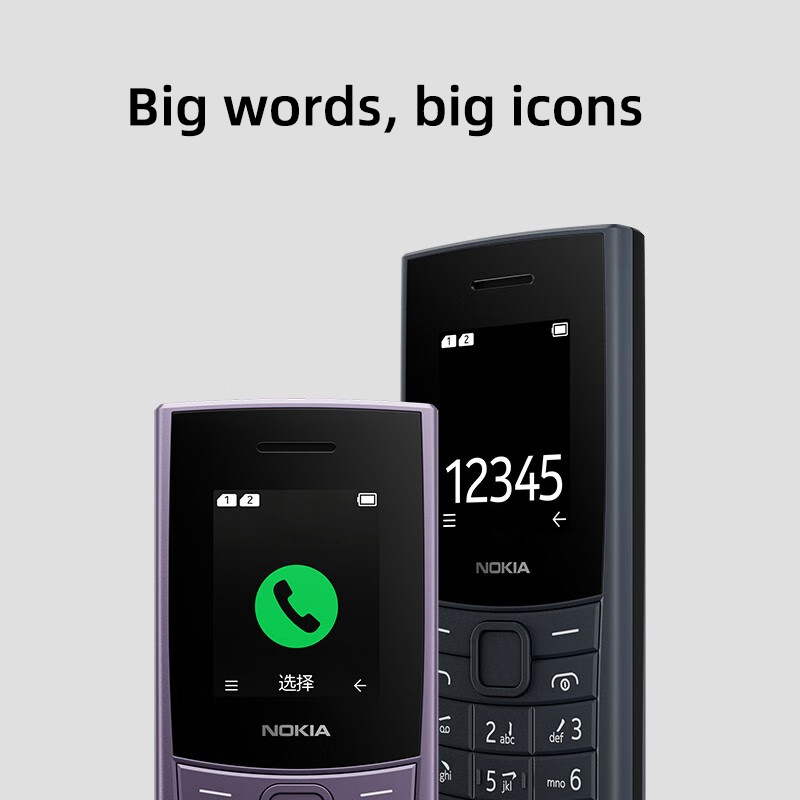 Original Nokia 110 4G 2023 Version Feature Phone 1.8" Dual SIM Bluetooth 5.0 FM Radio 1450mAh Battery Rugged Push-button Phone