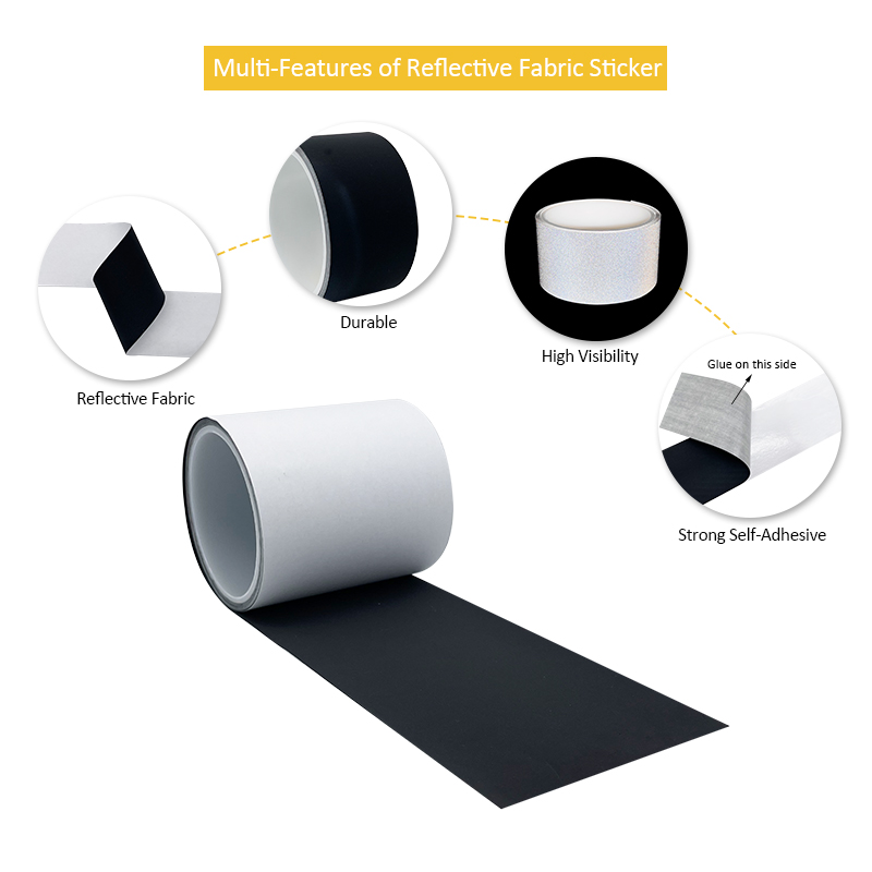 VOOFENG 블랙 반사 테이프 자동차 스티커 반사판 자기 접착 반사 패브릭 스틱 자동차 자전거 헬멧 신발 RS-800BJ