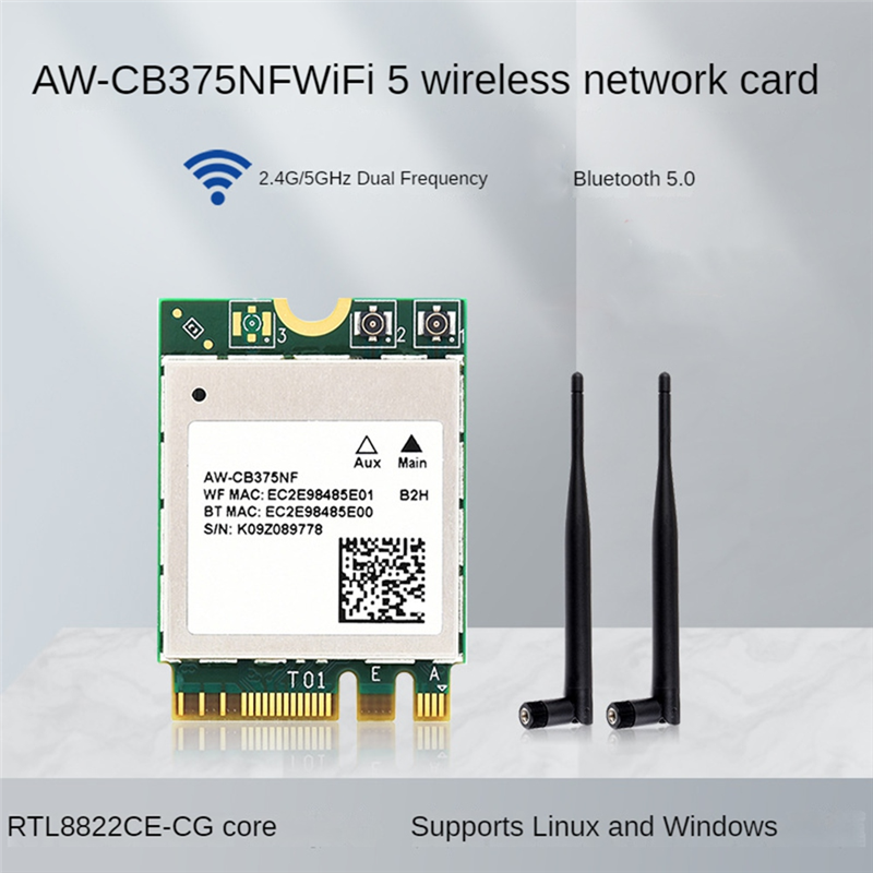 Waveshare-tarjeta de red inalámbrica de doble banda Aw-Cb375Nf, módulo inalámbrico de generación Wifi5, 2,4G/5Ghz