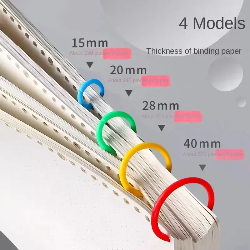 プラスチックリングバインダー、DIYでお買い物、ルーズリーフブック、オフィスバインディング用品、フォトアルバム、開口部、50個、15mm