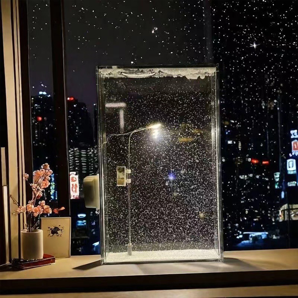 Scena di neve Luce notturna Lampada da scrivania Artigianato natalizio Lampada da notte nevicata Decorazione Arti e mestieri Lampioni notturni per ragazze