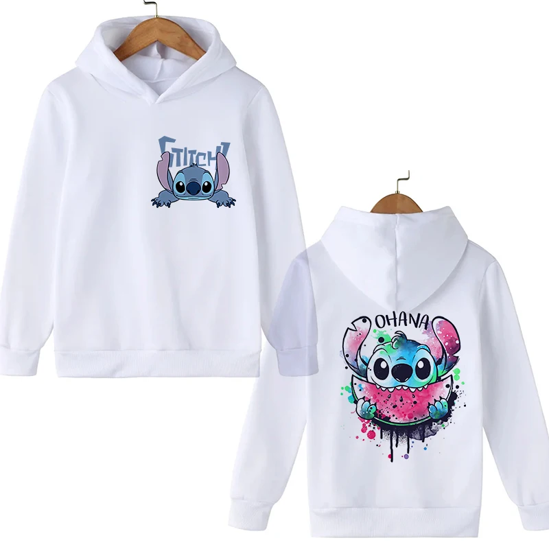 Nuevo en sudaderas con capucha de punto, ropa de dibujos animados para niños, sudadera de Lilo y Stitch para chico y niña, Sudadera con capucha de Manga, Top informal para bebé