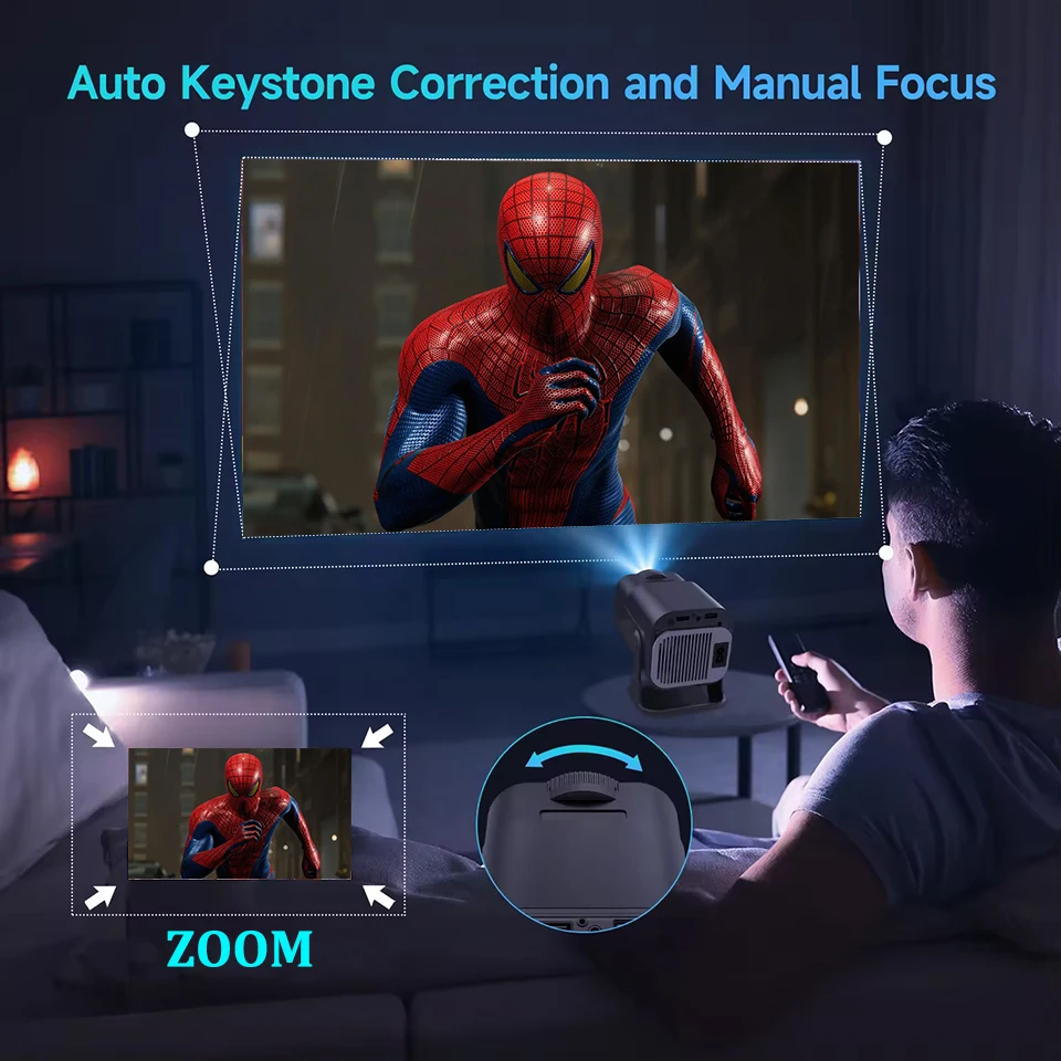 KaiAqua Android13 300ANSI HY320 Projektor 4K Native 1280*720P Dual Wifi6 BT5.0 Kino Outdoor Tragbare projektor Upgrated FY300