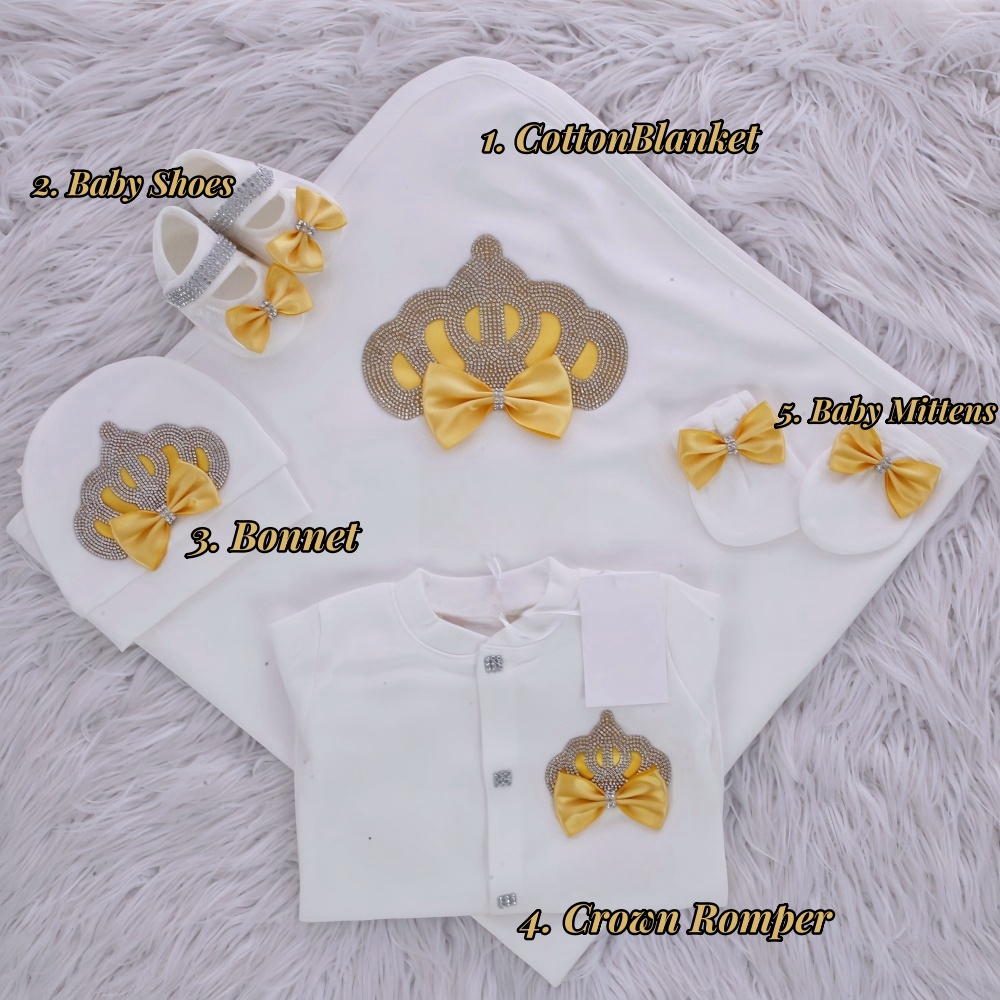 Dollbling Take Me Home เนอสเซอรี่เด็กหรูหราโรงพยาบาล Exit เสื้อผ้าทารกแรกเกิดลูกไม้สีชมพู 5 ชิ้นรับผ้าห่มผีเสื้อ Romper ชุด