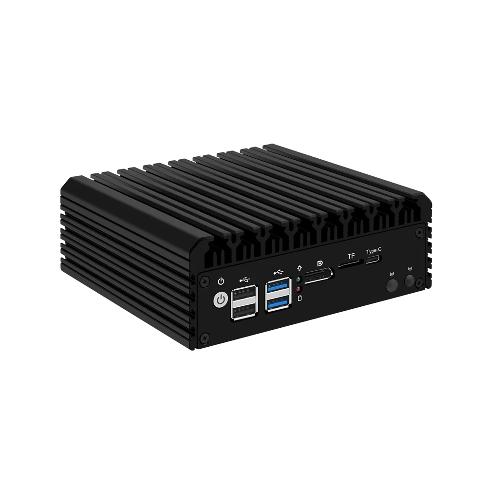 HUNSN Intel N100/ I3 N305,RJ42,Micro Firewall Appliance,Mini PC,Router PC,pFsense Plus,4xIntel 2.5GbE I226-V,2HDMI,DP,TF,Type-C
