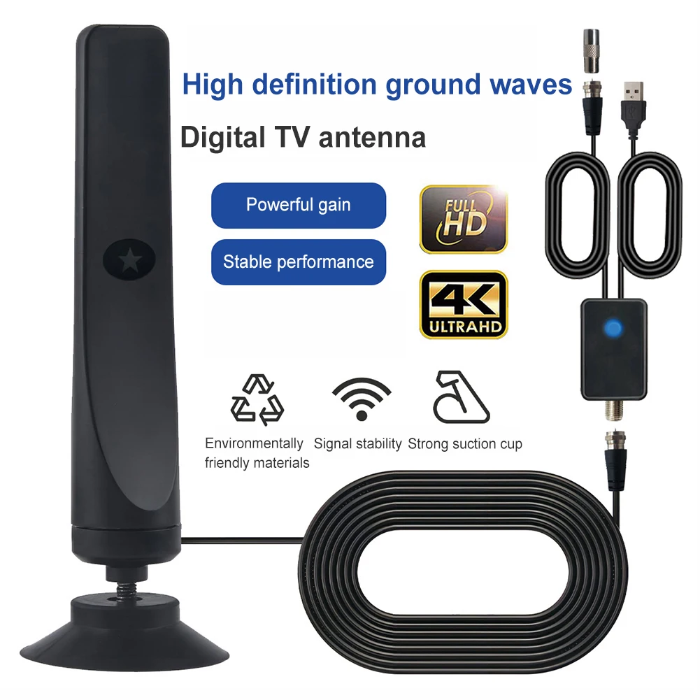 4K UHD Digital TV Antennenverstärker Signalverstärker Indoor 50 Meilen High Gain Signalempfänger Satellitenschüssel Fernseher Empfänger