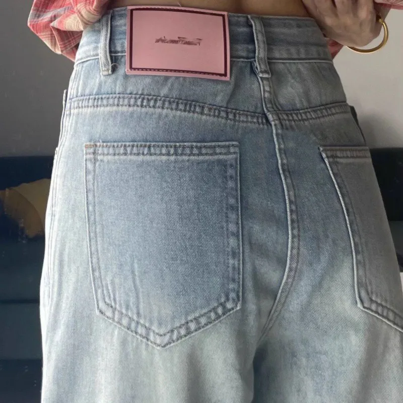 Frauen Breite Bein Baggy Jeans Dame Vintage Y2K Punk Low Rise Taille Lose Denim Hosen Streetwear Fashion Trashy Lange Skater Hosen