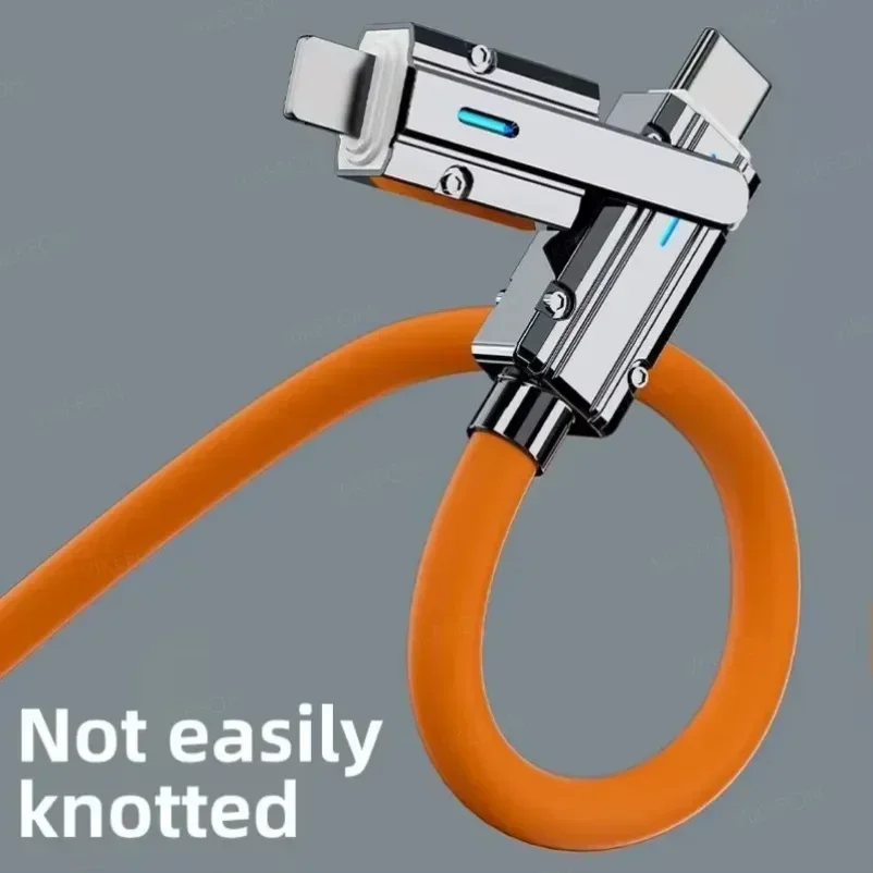 4 In 1 120W USB Type C to Type C PD Cable 3 IN 1 PD 100W Fast Charging Data Cable For iPhone Samsung Xiaomi Data Charging Wire