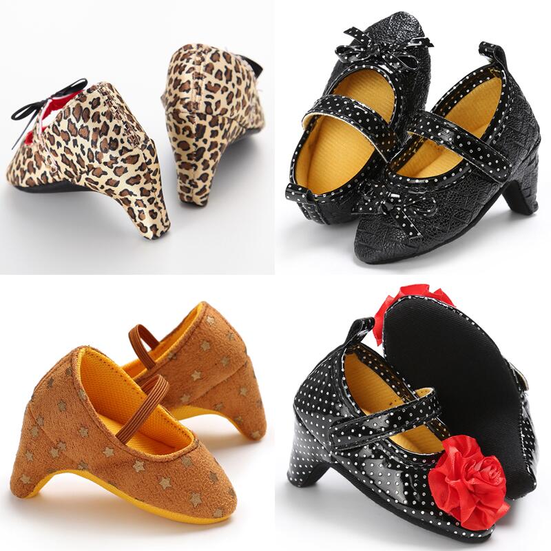 Klasyczne mody noworodka buty antypoślizgowe buty z tkaniny dziewczyny wysokie obcasy eleganckie buty na co dzień księżniczki