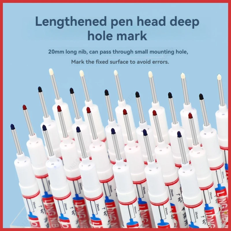 8 Stuks Perforeren 20 Mm Diep Gat Lange Hoofd Penpunt Markers Voor Metalen Pen Waterdichte Badkamer Houtbewerking Decoratie Multifunctioneel