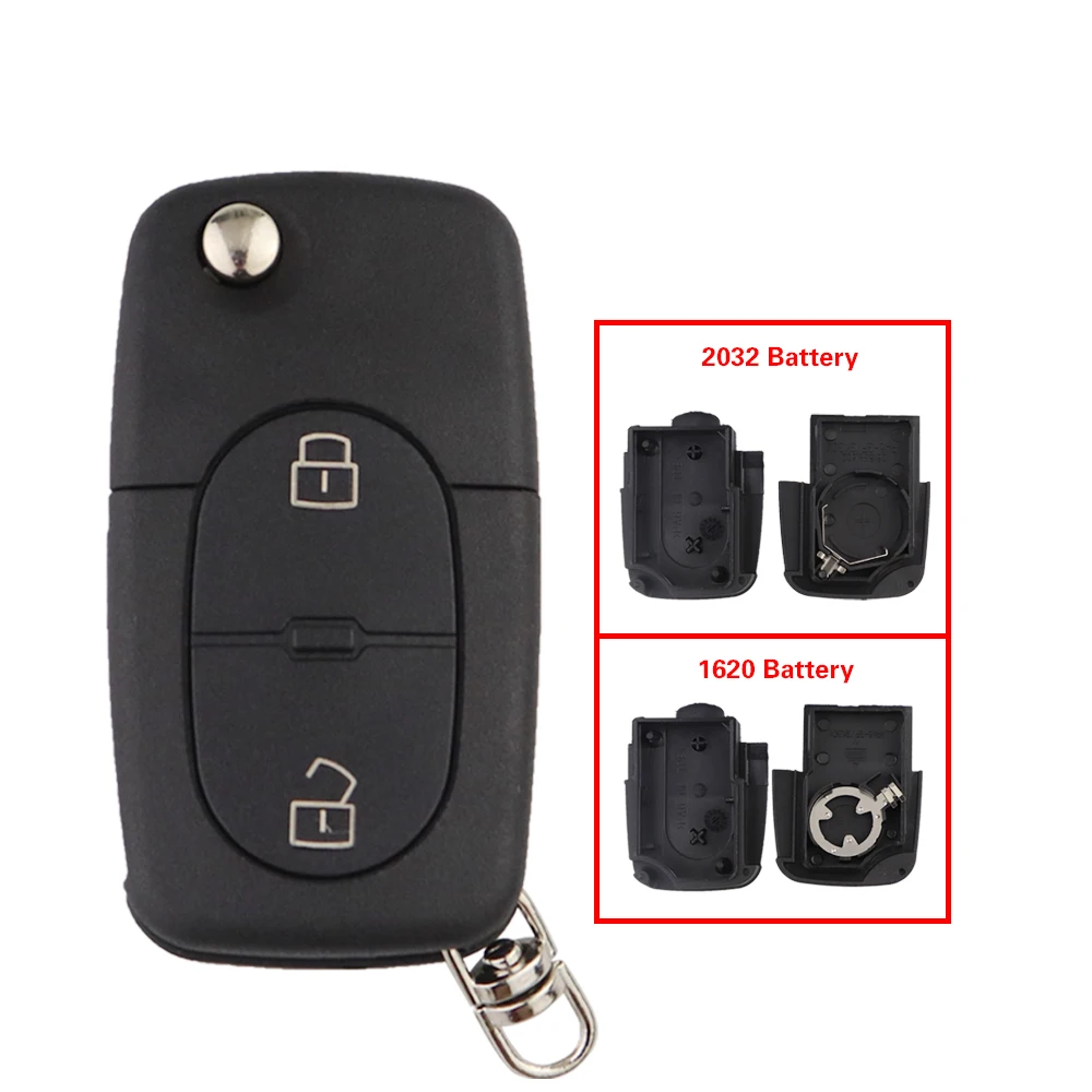 YIQIXIN para Audi A2 A3 A4 A6 A8 B5 RS4 TT 1994-2004 Quattro Flip funda para llave a distancia de coche sin cortar CR1620/CR2032 soporte