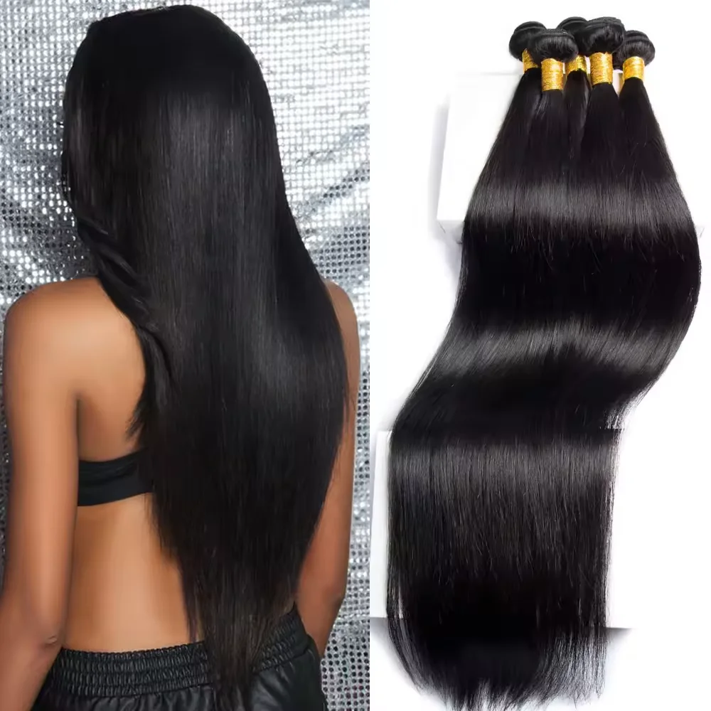 16a pacotes de cabelo humano 28 30 32 34 Polegada feixes retos cabelo humano 100% não processado cabelo virgem brasileiro 3/4/5 pacotes ofertas