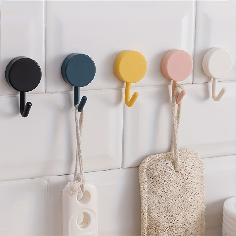 5/10PCS Self Adhesive Wall Hook Strong โดยไม่ต้องเจาะ Coat กระเป๋าห้องน้ําห้องครัวผ้าเช็ดตัวแขวน Hooks Home Storage อุปกรณ์เสริม