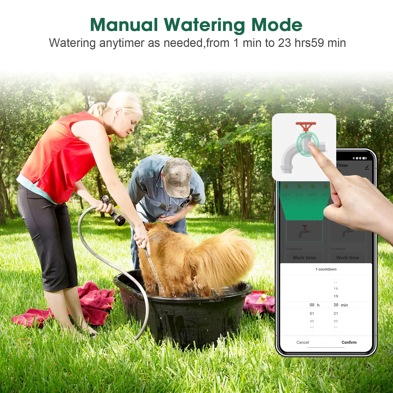 Timer automatico dell'acqua Insoma con gateway Sistema di irrigazione per irrigazione da giardino a doppio tubo Supporto programmatore sprinkler remoto Alexa