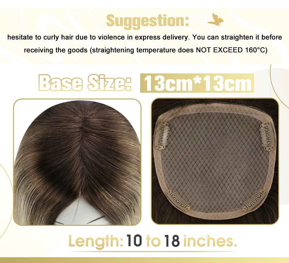 VeSunny Tóc Trang Trí Đồ Tóc Mono Căn Cứ Topper 100% Con Người Thực Sự Tóc Tay Toupee Với 4 Kẹp 13*13 cm 12-18 "Tóc Của Con Người