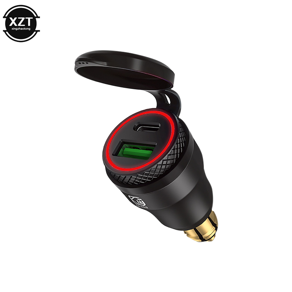 Motorcycle waterproof charger 30W QC3.0 USB C-type PD power adapter Hella DIN plug socket Quick charger for BMW Ducati Triumph