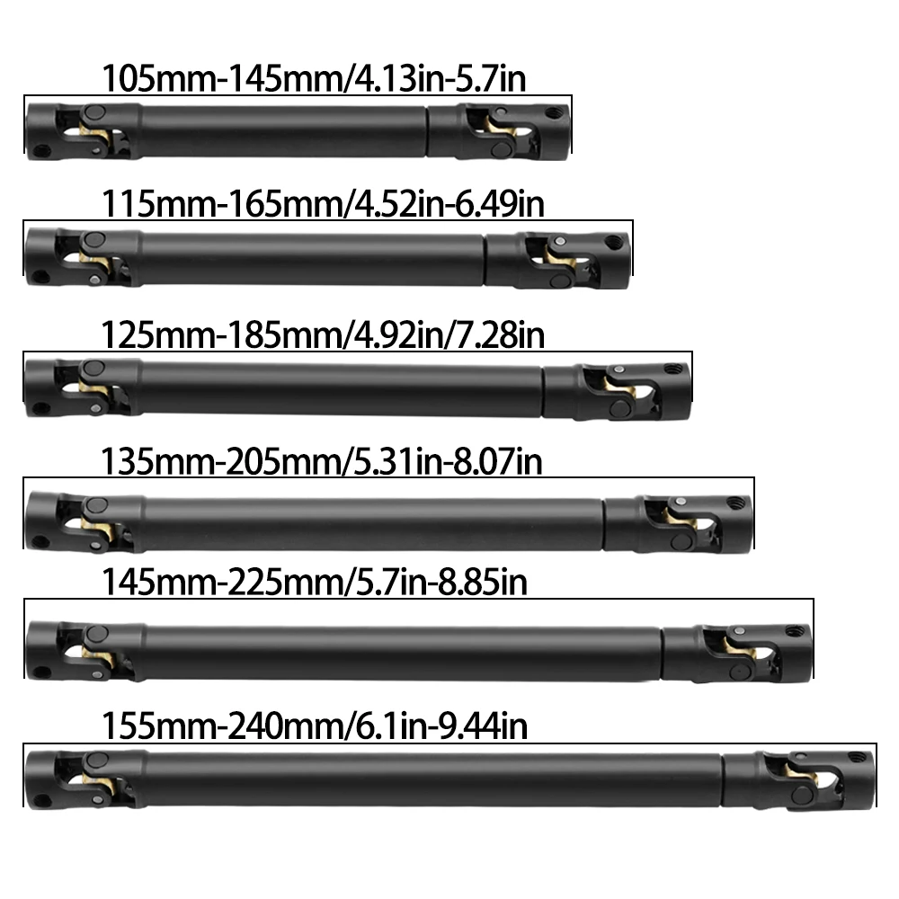 โลหะภายใน Spline ไดรฟ์เพลา Universal Joint Driveshaft สําหรับ 1/10 RC รถ Crawler Axial SCX10 Gladiator YK4082 TRX4 TF2 D110