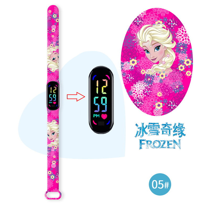 Disney congelado crianças relógios meninas pulseira de silicone luz colorida luminosa crianças relógio de quartzo à prova dwaterproof água reloj infanti