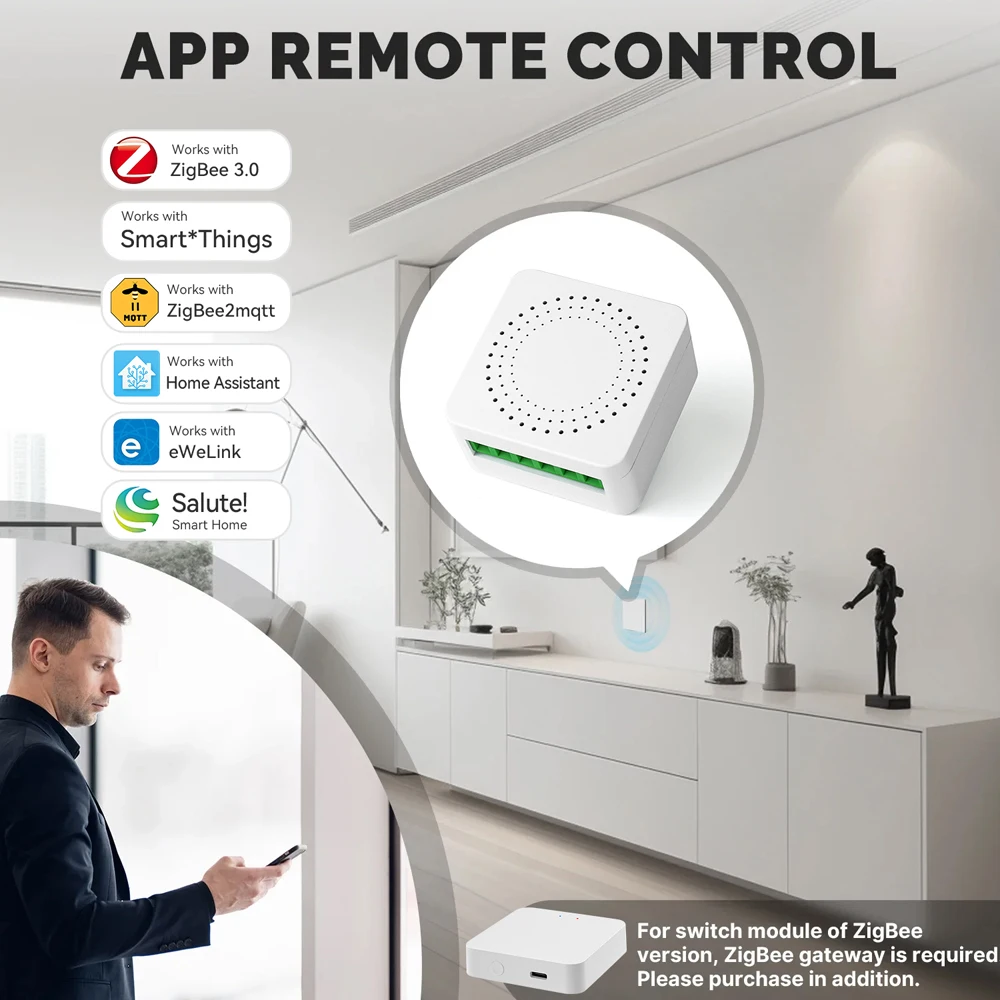 Ewelink app mini zigbee3.0 módulo de interruptor inteligente suporte 2way controle casa inteligente diy interruptores controle voz para alexa google alice