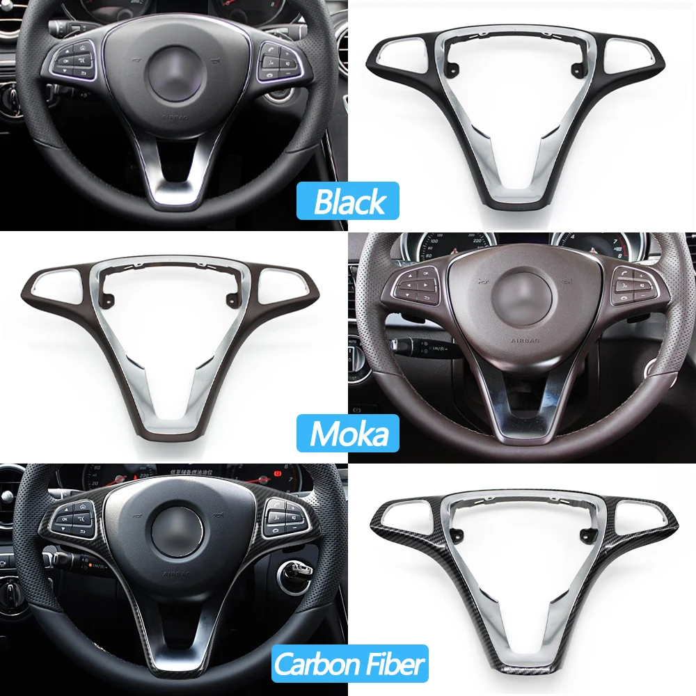 Protector para volante de coche, embellecedor para Mercedes Benz A B C CLA CLS W176 W246 W205 W117 W218 W213 C300 C63 CLS550 C180 C200 C260 B200